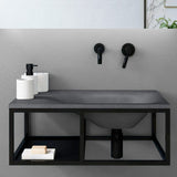 Waterloo Cast Concrete Wall-Mount Sink - Speckled Dark Gray Sandstone