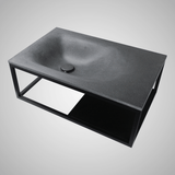 Waterloo Cast Concrete Wall-Mount Sink - Speckled Dark Gray Sandstone