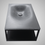 Waterloo Cast Concrete Wall-Mount Sink - Speckled Dark Gray Sandstone