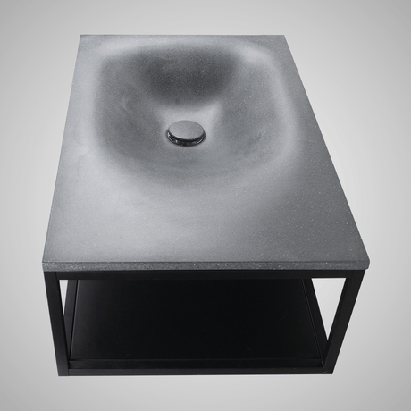 Waterloo Cast Concrete Wall-Mount Sink - Speckled Dark Gray Sandstone