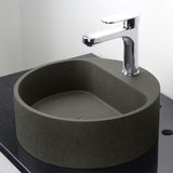 Welland Round Cast Concrete Vessel Sink - Dark Gray