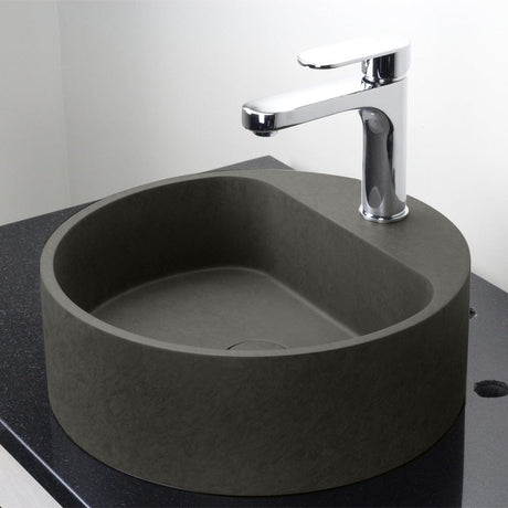 Welland Round Cast Concrete Vessel Sink - Dark Gray