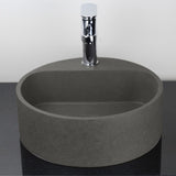 Welland Round Cast Concrete Vessel Sink - Dark Gray