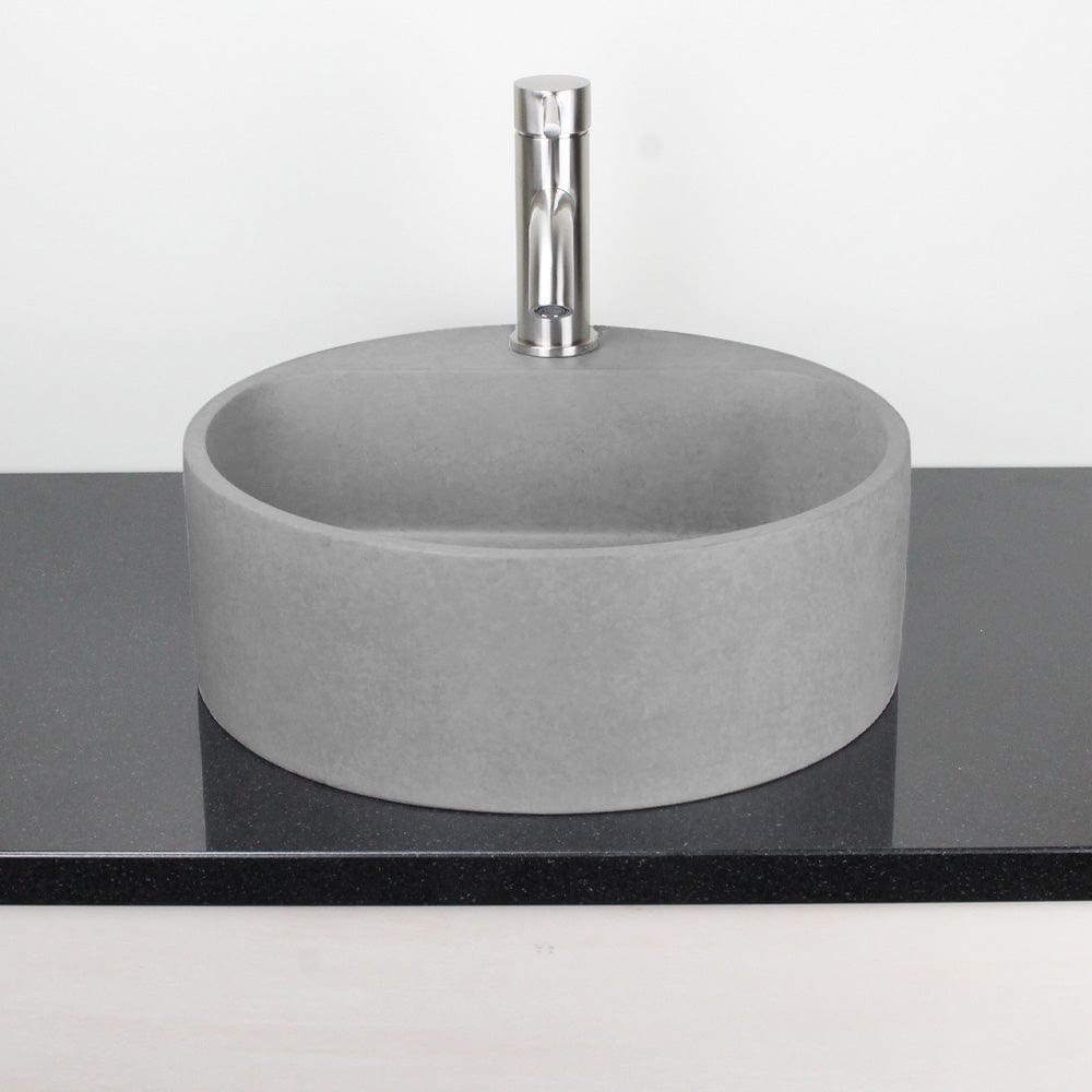 Welland Round Cast Concrete Vessel Sink - Light Gray