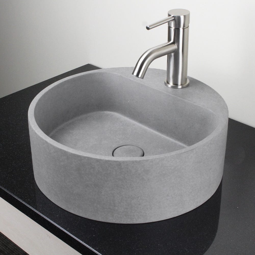 Welland Round Cast Concrete Vessel Sink - Light Gray