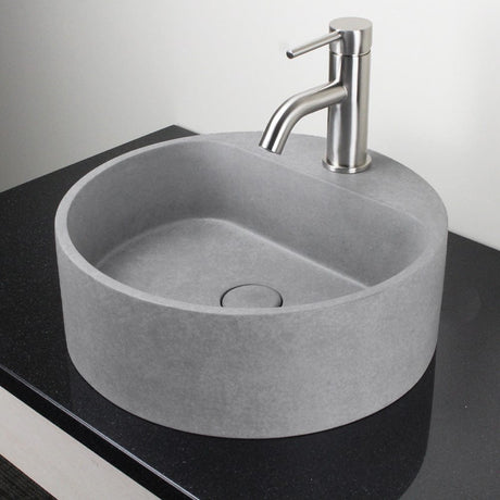 Welland Round Cast Concrete Vessel Sink - Light Gray