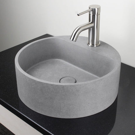 Welland Round Cast Concrete Vessel Sink - Light Grey