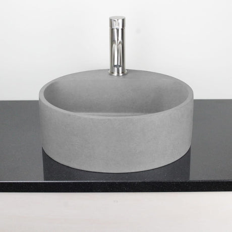 Welland Round Cast Concrete Vessel Sink - Light Grey