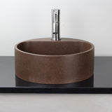 Welland Round Cast Concrete Vessel Sink - Red Sandstone