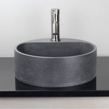 Welland Round Cast Concrete Vessel Sink - Speckled Dark Grey Sandstone
