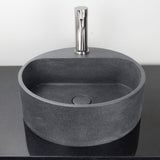 Welland Round Cast Concrete Vessel Sink - Speckled Dark Grey Sandstone