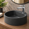 Welland Round Cast Concrete Vessel Sink - Speckled Dark Grey Sandstone