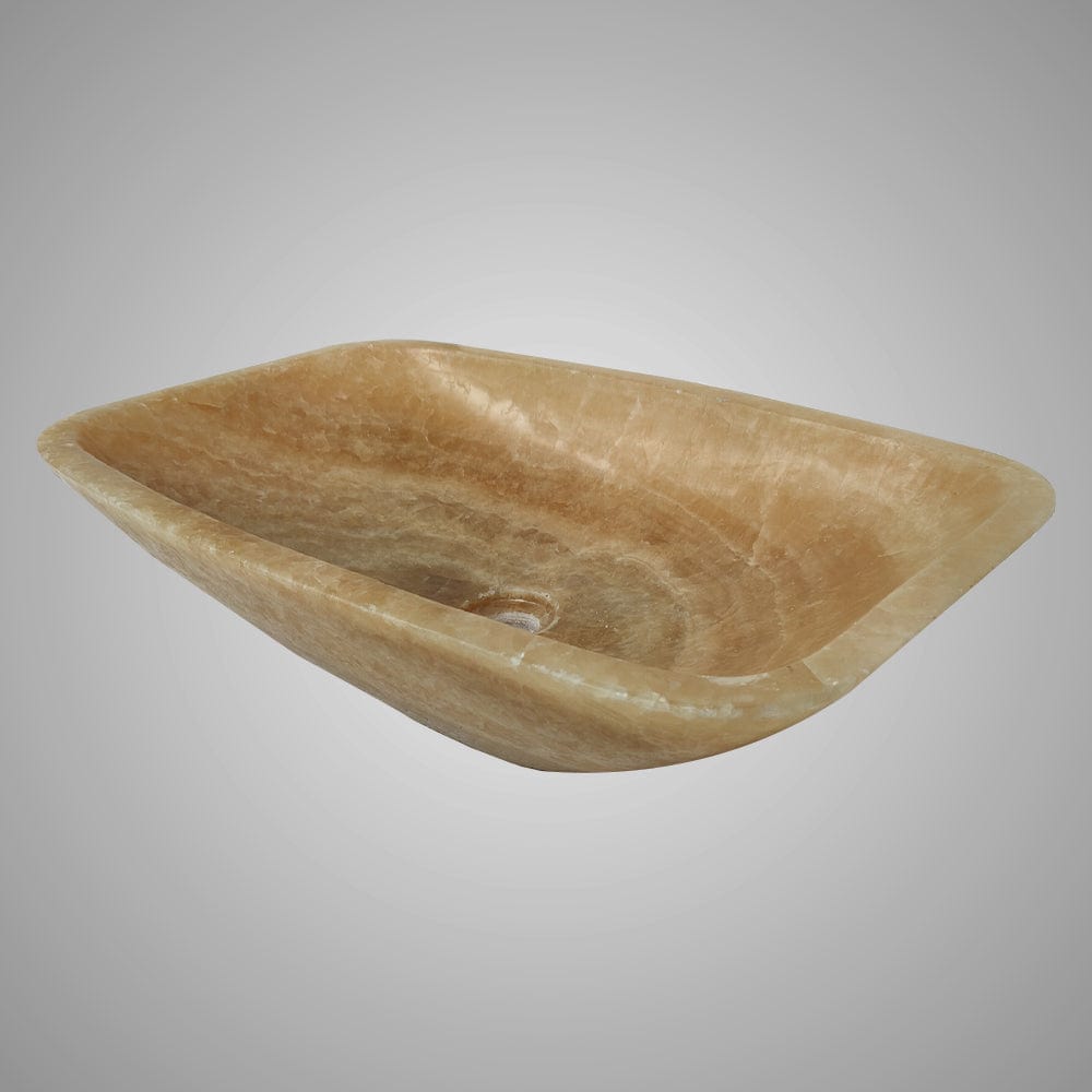 Wellester Polished Onyx Rectangular Vessel Sink - Yellow