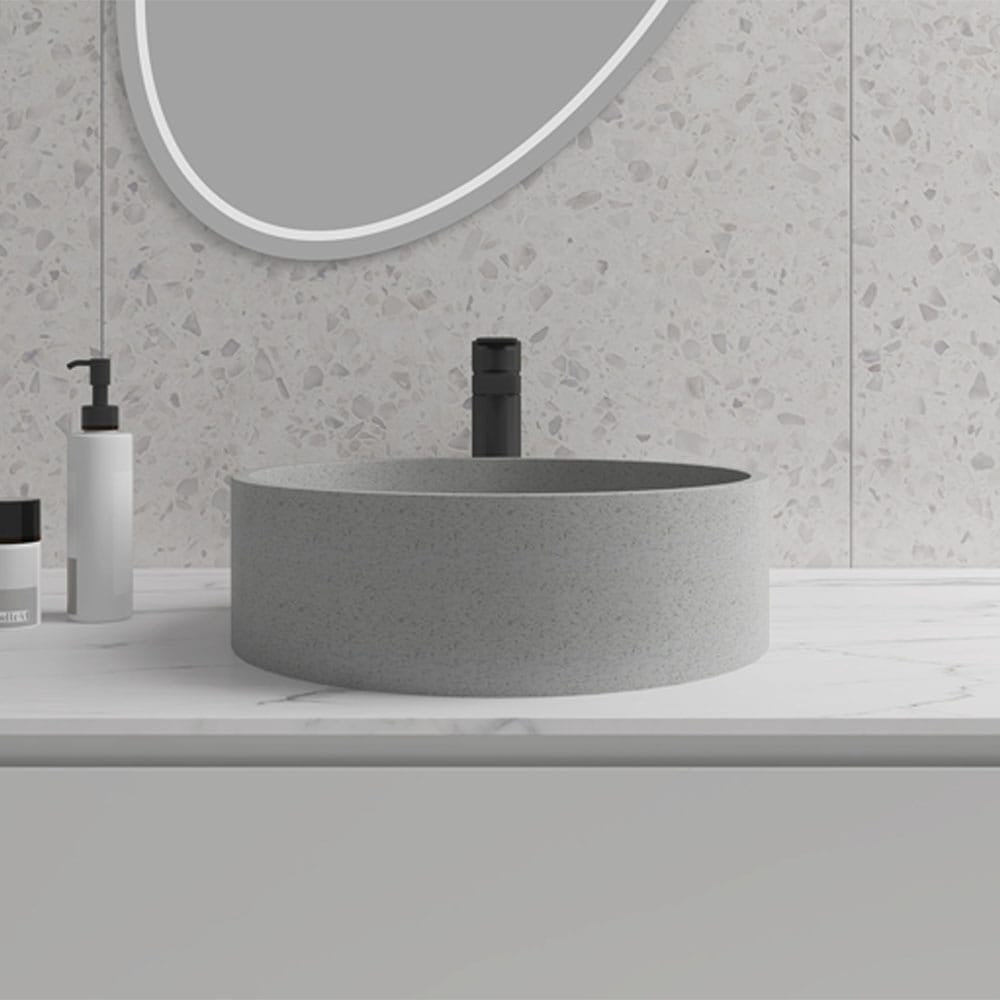 Winchell Round Cast Concrete Vessel Sink - Grey