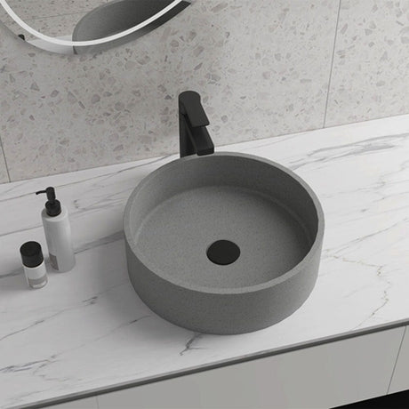 Winchell Round Cast Concrete Vessel Sink - Grey