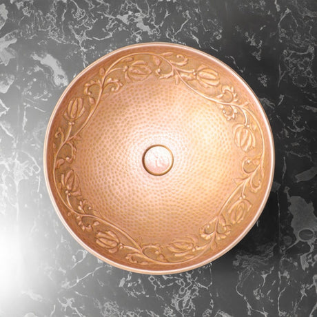 Wingo Embossed Hammered Copper Vessel Sink