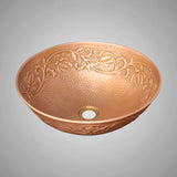 Wingo Embossed Hammered Copper Vessel Sink