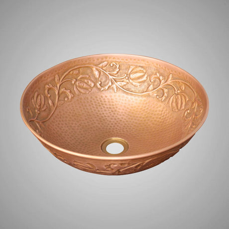 Wingo Embossed Hammered Copper Vessel Sink