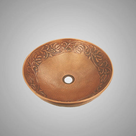 Wingo Embossed Hammered Copper Vessel Sink