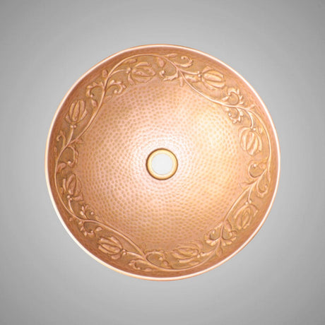 Wingo Embossed Hammered Copper Vessel Sink