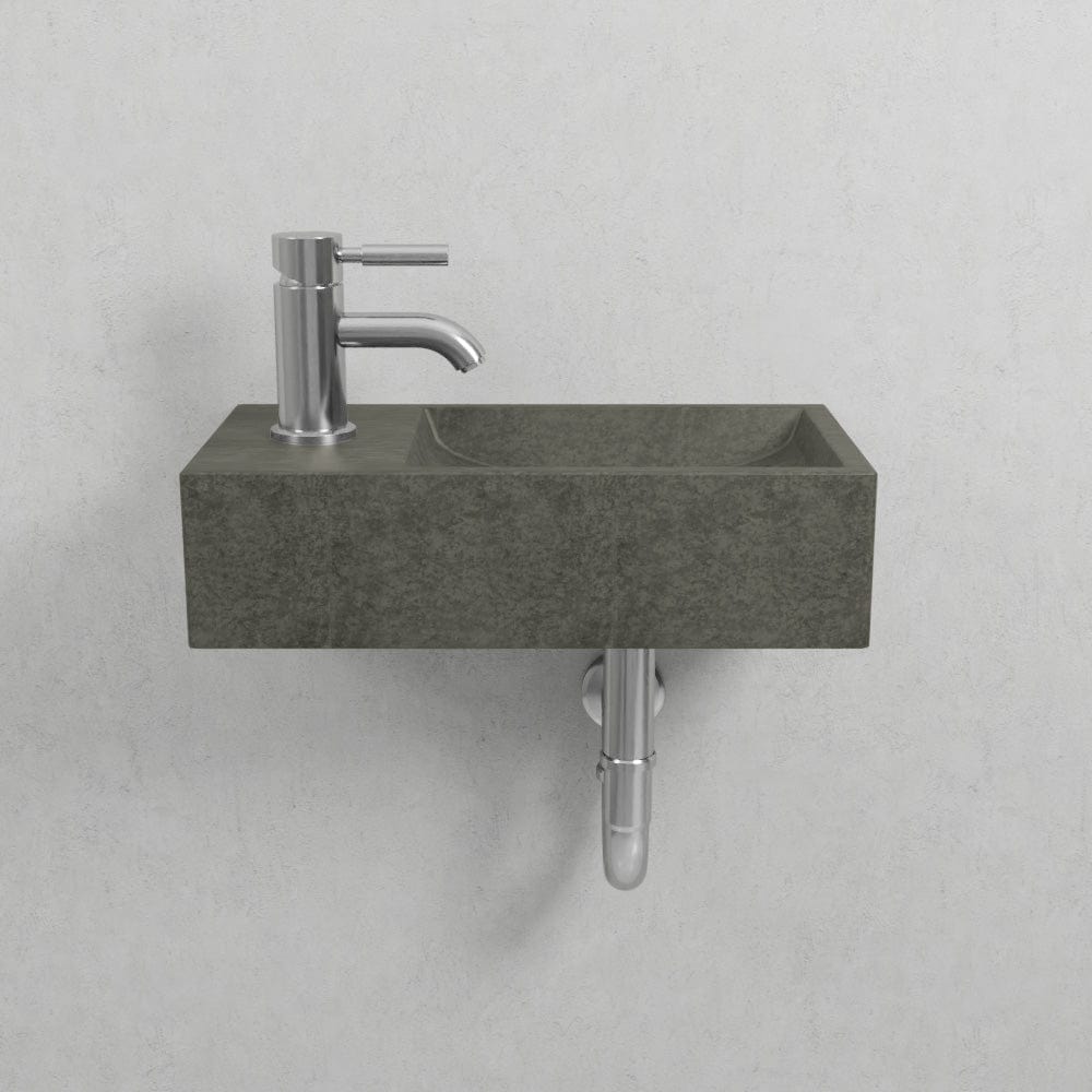 Winkler Rectangular Cast Concrete Wall-Mount Sink - Dark Grey