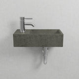 Winkler Rectangular Cast Concrete Wall-Mount Sink - Dark Grey
