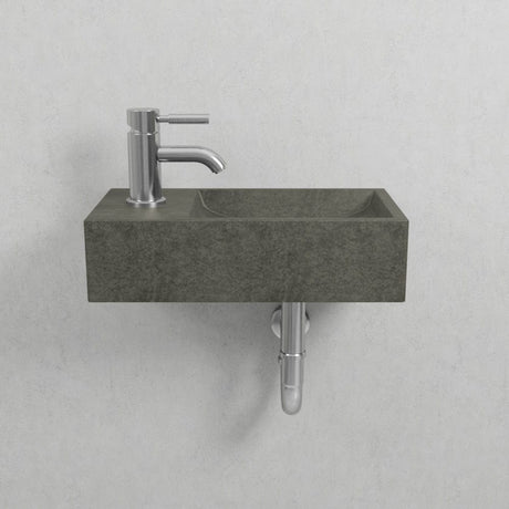 Winkler Rectangular Cast Concrete Wall-Mount Sink - Dark Grey