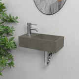 Winkler Rectangular Cast Concrete Wall-Mount Sink - Dark Grey