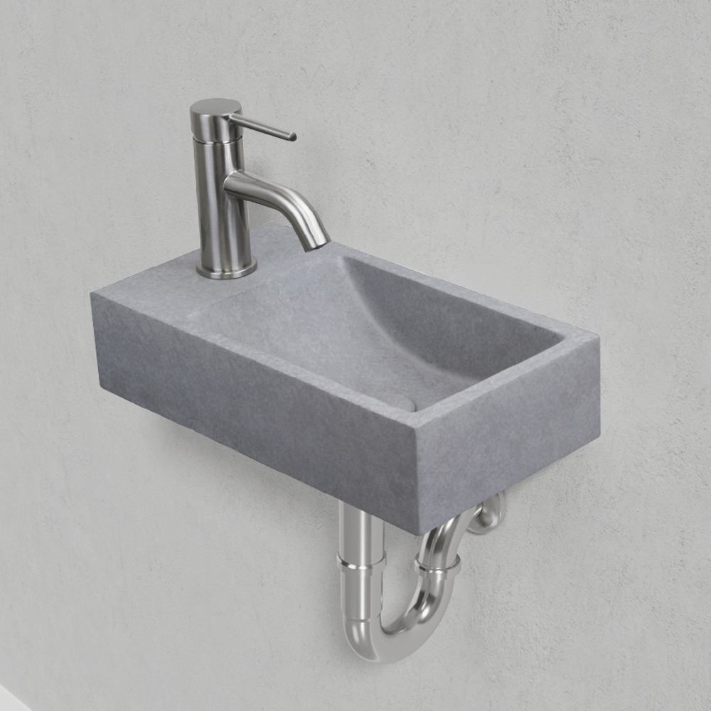 Winkler Rectangular Cast Concrete Wall-Mount Sink - Light Gray