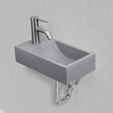 Winkler Rectangular Cast Concrete Wall-Mount Sink - Light Gray