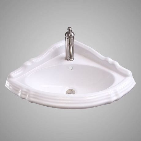 Yakima Vitreous China Corner Wall-Mount Bathroom Sink