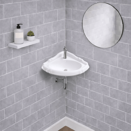 Yakima Vitreous China Corner Wall-Mount Bathroom Sink
