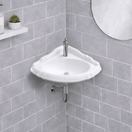 Yakima Vitreous China Corner Wall-Mount Bathroom Sink
