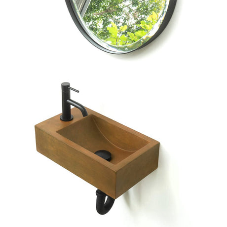 Zantala Cast Concrete Wall-Mount Sink - Vintage Brown