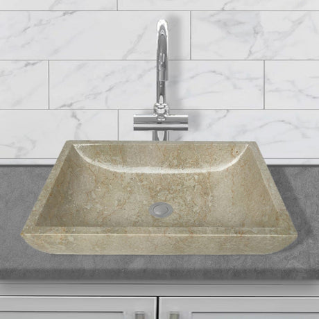 Zapa Polished Marble Vessel Sink - Cream