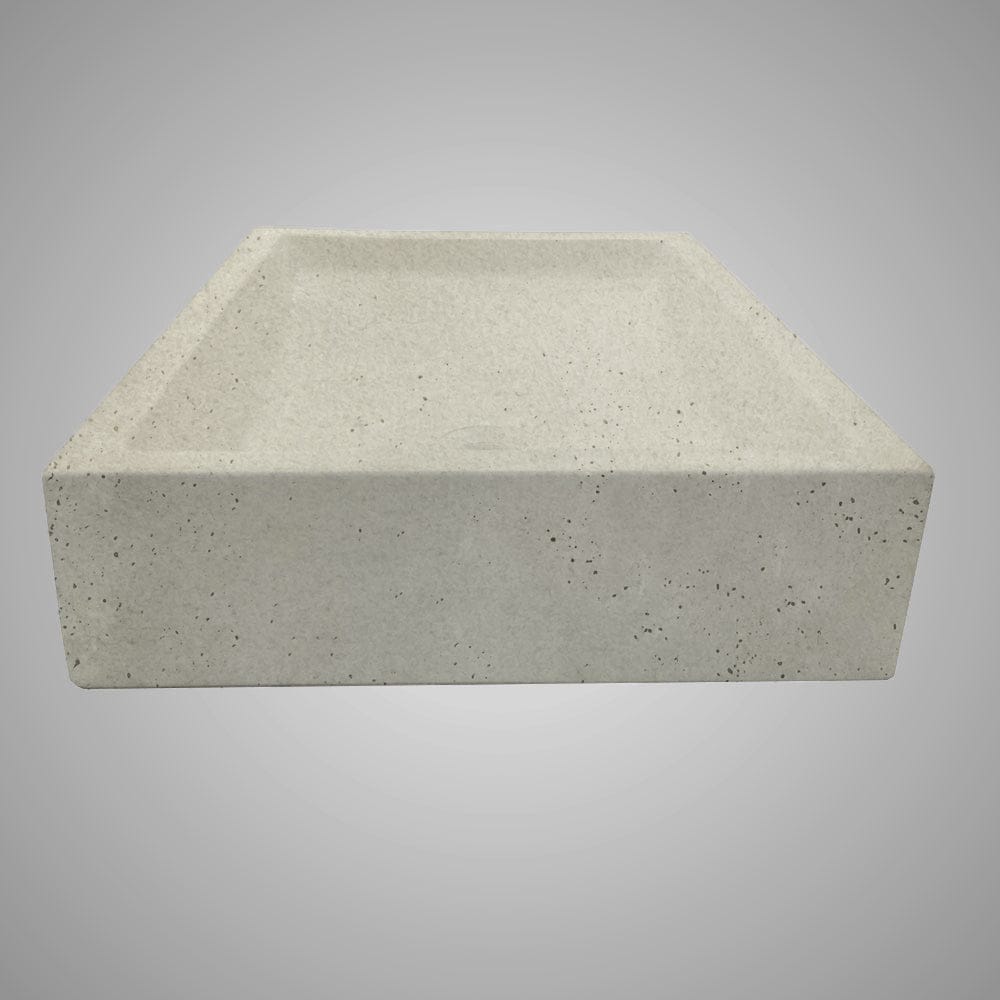 Zapen Rectangular Cast Concrete Vessel B-Grade Sink - Cream