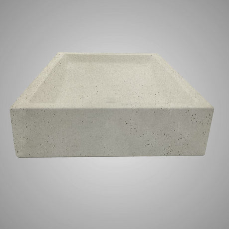 Zapen Rectangular Cast Concrete Vessel B-Grade Sink - Cream