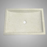 Zapen Rectangular Cast Concrete Vessel B-Grade Sink - Cream