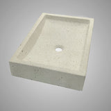 Zapen Rectangular Cast Concrete Vessel B-Grade Sink - Cream