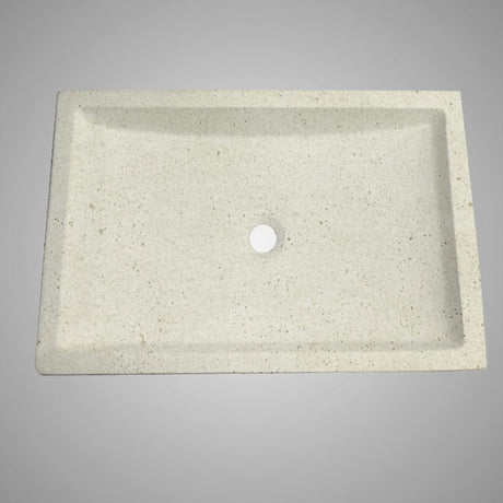 Zapen Rectangular Cast Concrete Vessel B-Grade Sink - Cream