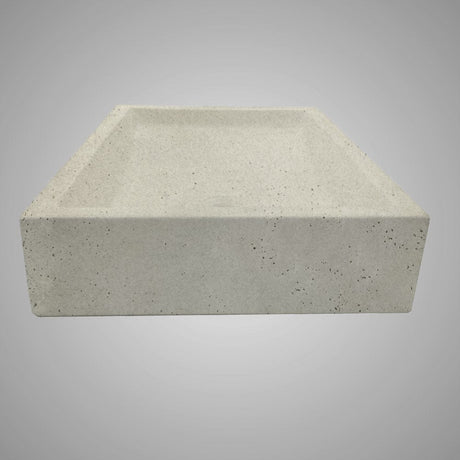 Zapen Rectangular Cast Concrete Vessel B-Grade Sink - Cream
