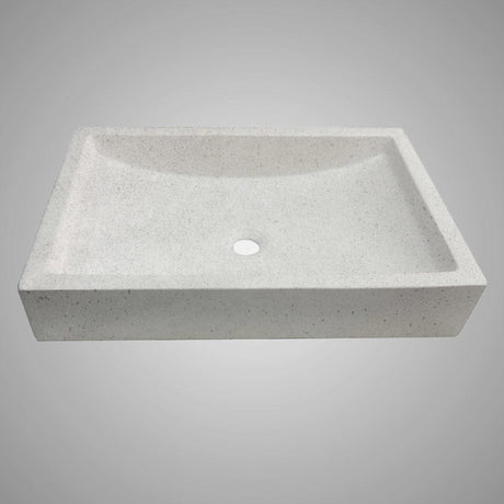 Zapen Rectangular Cast Concrete Vessel B-Grade Sink - Light Grey