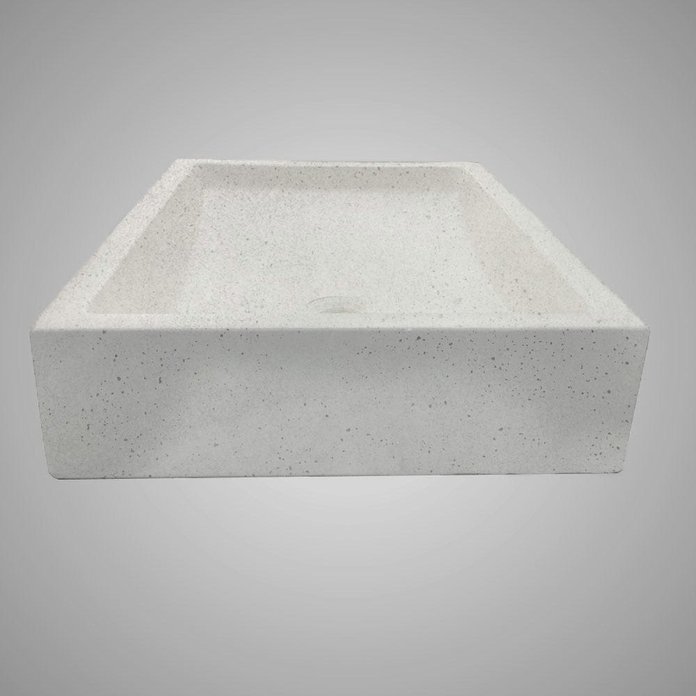 Zapen Rectangular Cast Concrete Vessel B-Grade Sink - Light Grey