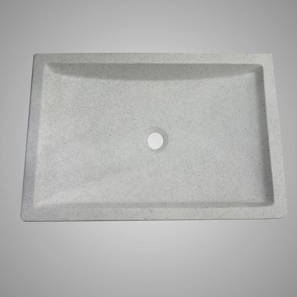 Zapen Rectangular Cast Concrete Vessel B-Grade Sink - Light Grey