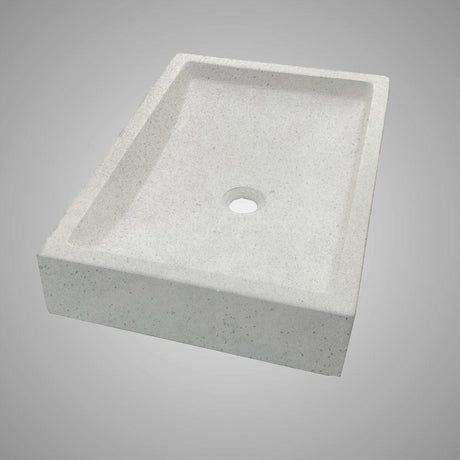 Zapen Rectangular Cast Concrete Vessel B-Grade Sink - Light Grey