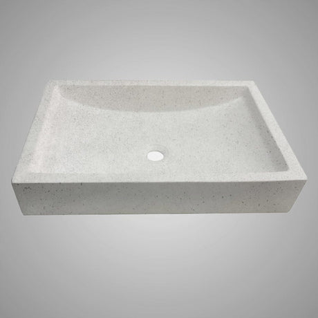 Zapen Rectangular Cast Concrete Vessel B-Grade Sink - Light Grey