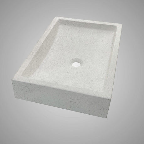 Zapen Rectangular Cast Concrete Vessel B-Grade Sink - Light Grey