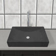 Zapen Rectangular Cast Concrete Vessel Sink - Black
