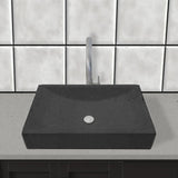 Zapen Rectangular Cast Concrete Vessel Sink - Black