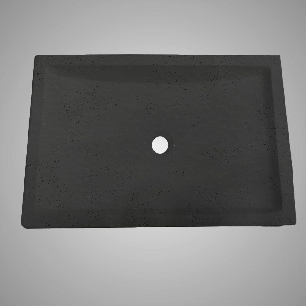 Zapen Rectangular Cast Concrete Vessel Sink - Black